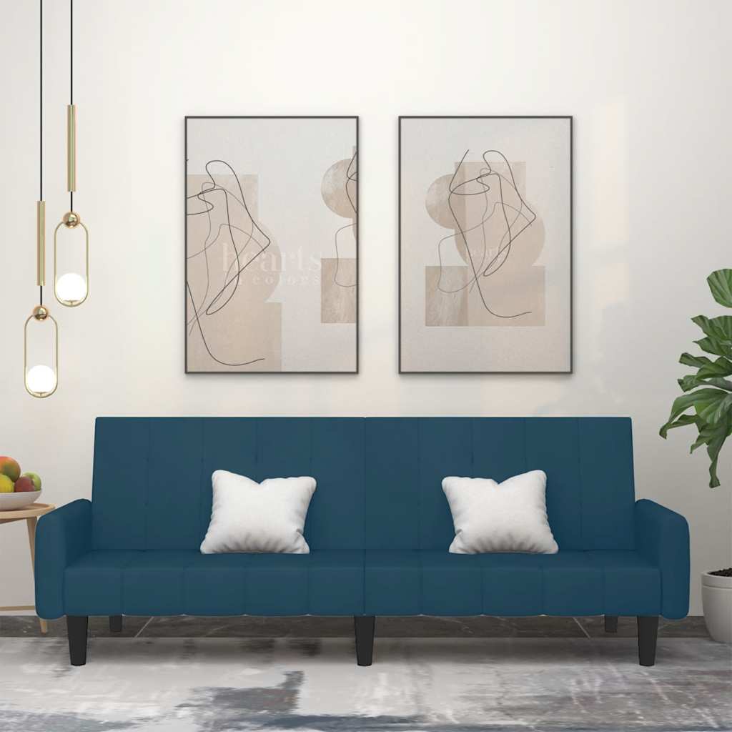 Thumbnail - vidaXL Schlafsofa 2-Sitzer Blau Samt