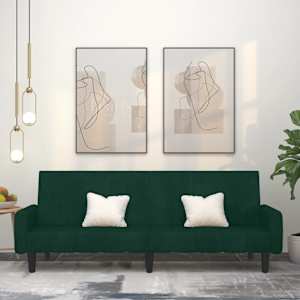 Kavč dvosed z ležiščem temno zelen žamet