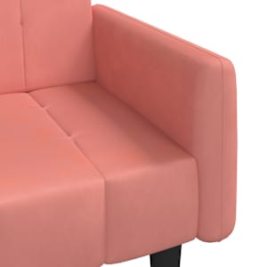 2místná rozkládací pohovka růžová samet - obrázek 9