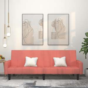 Kavč dvosed z ležiščem roza žamet