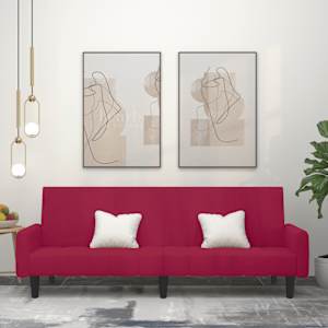 Kavč dvosed z ležiščem vinsko rdeč žamet