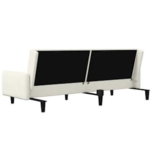 2místná rozkládací pohovka krémová samet - obrázek 8