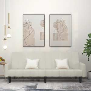 Kavč dvosed z ležiščem krem žamet