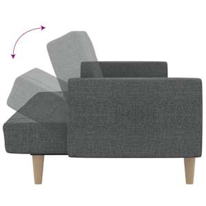 2místná rozkládací pohovka světle šedá textil - obrázek 7