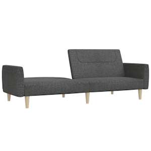 2místná rozkládací pohovka tmavě šedá textil - obrázek 4