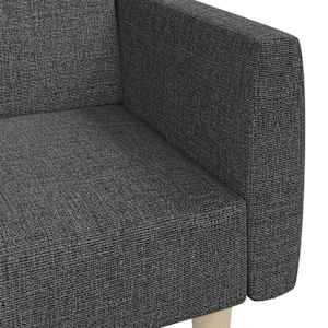 2místná rozkládací pohovka tmavě šedá textil - obrázek 9