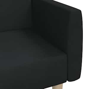 2místná rozkládací pohovka černá textil - obrázek 9