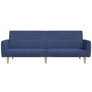 2místná rozkládací pohovka modrá textil - obrázek 5