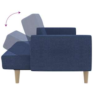 2místná rozkládací pohovka modrá textil - obrázek 7
