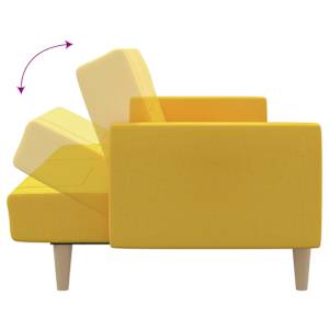 2místná rozkládací pohovka žlutá textil - obrázek 7