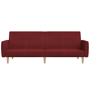 2místná rozkládací pohovka vínová textil - obrázek 5