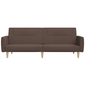 2místná rozkládací pohovka taupe textil - obrázek 5