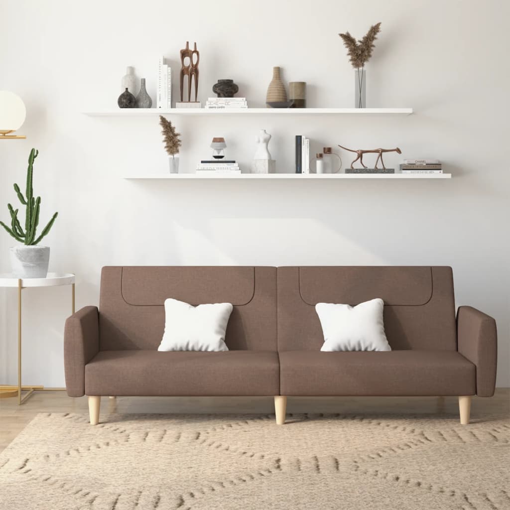 vidaXL Schlafsofa 2-Sitzer Taupe Stoff