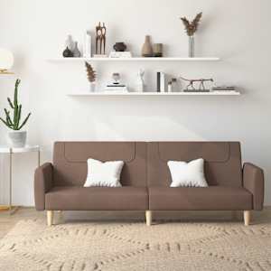2místná rozkládací pohovka taupe textil - obrázek 1