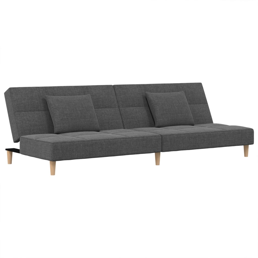 vidaXL 2místná rozkládací pohovka se 2 polštáři světle šedá textil