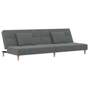 vidaXL 2-kohaline diivanvoodi patjadega, tumehall, kangas
