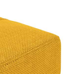 2místná rozkládací pohovka se 2 polštáři žlutá textil - obrázek 9