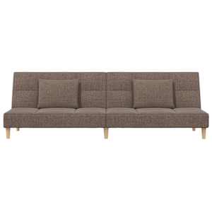 2místná rozkládací pohovka se 2 polštáři taupe textil - obrázek 5