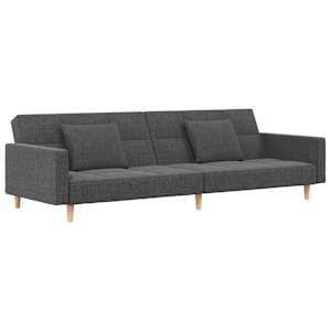 vidaXL 2-kohaline diivanvoodi patjadega, helehall, kangas