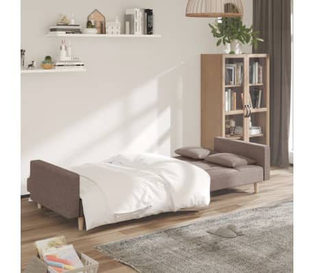 vidaXL 2m&iacute;stn&aacute; rozkl&aacute;dac&iacute; pohovka se 2 pol&scaron;t&aacute;ři taupe textil