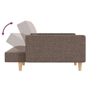 2místná rozkládací pohovka se 2 polštáři taupe textil - obrázek 7