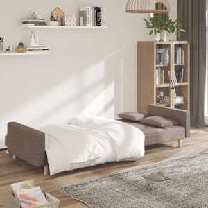 vidaXL 2m&iacute;stn&aacute; rozkl&aacute;dac&iacute; pohovka se 2 pol&scaron;t&aacute;ři taupe textil