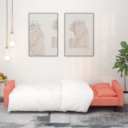 vidaXL Schlafsofa 2-Sitzer mit 2 Kissen Rosa Samt