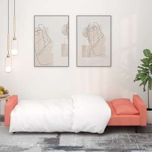 vidaXL Schlafsofa 2-Sitzer mit 2 Kissen Rosa Samt