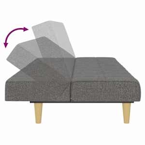 2místná rozkládací pohovka světle šedá textil - obrázek 8
