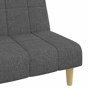 2místná rozkládací pohovka tmavě šedá textil - obrázek 9
