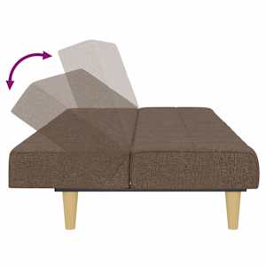 2místná rozkládací pohovka taupe textil - obrázek 8