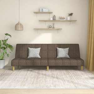 2místná rozkládací pohovka taupe textil - obrázek 1