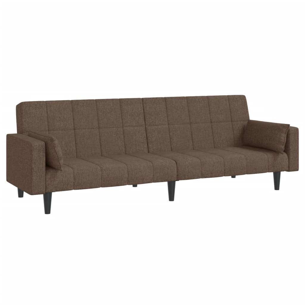 vidaXL 2místná rozkládací pohovka se 2 polštáři taupe textil
