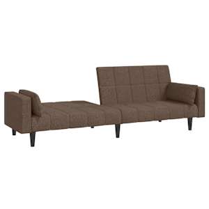 2místná rozkládací pohovka se 2 polštáři taupe textil - obrázek 4