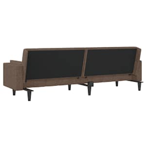 2místná rozkládací pohovka se 2 polštáři taupe textil - obrázek 8