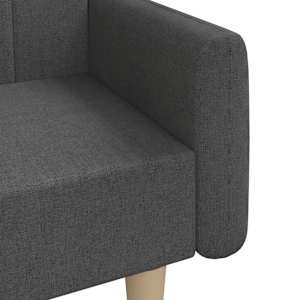 2místná rozkládací pohovka tmavě šedá textil - obrázek 9