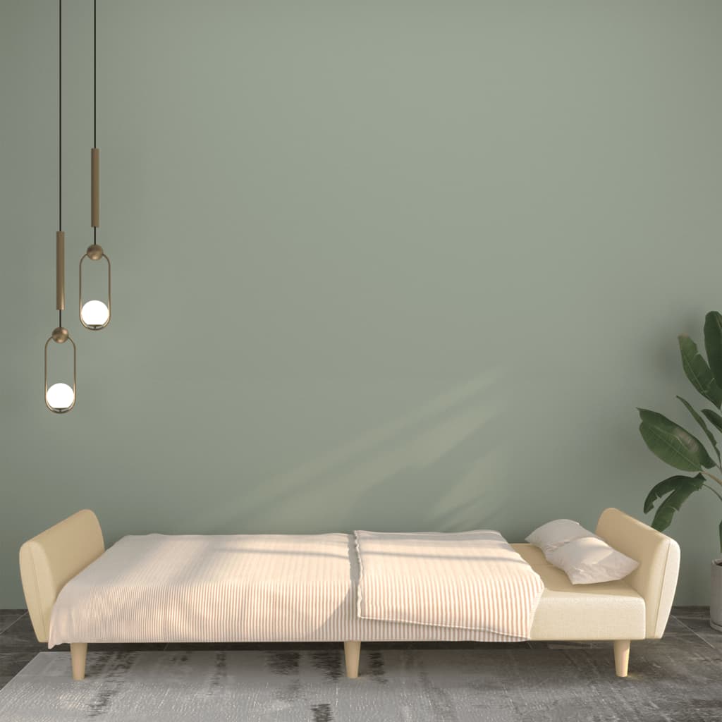 Thumbnail - vidaXL Schlafsofa 2-Sitzer Creme Stoff