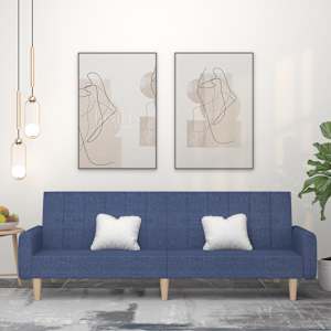 2místná rozkládací pohovka modrá textil - obrázek 1