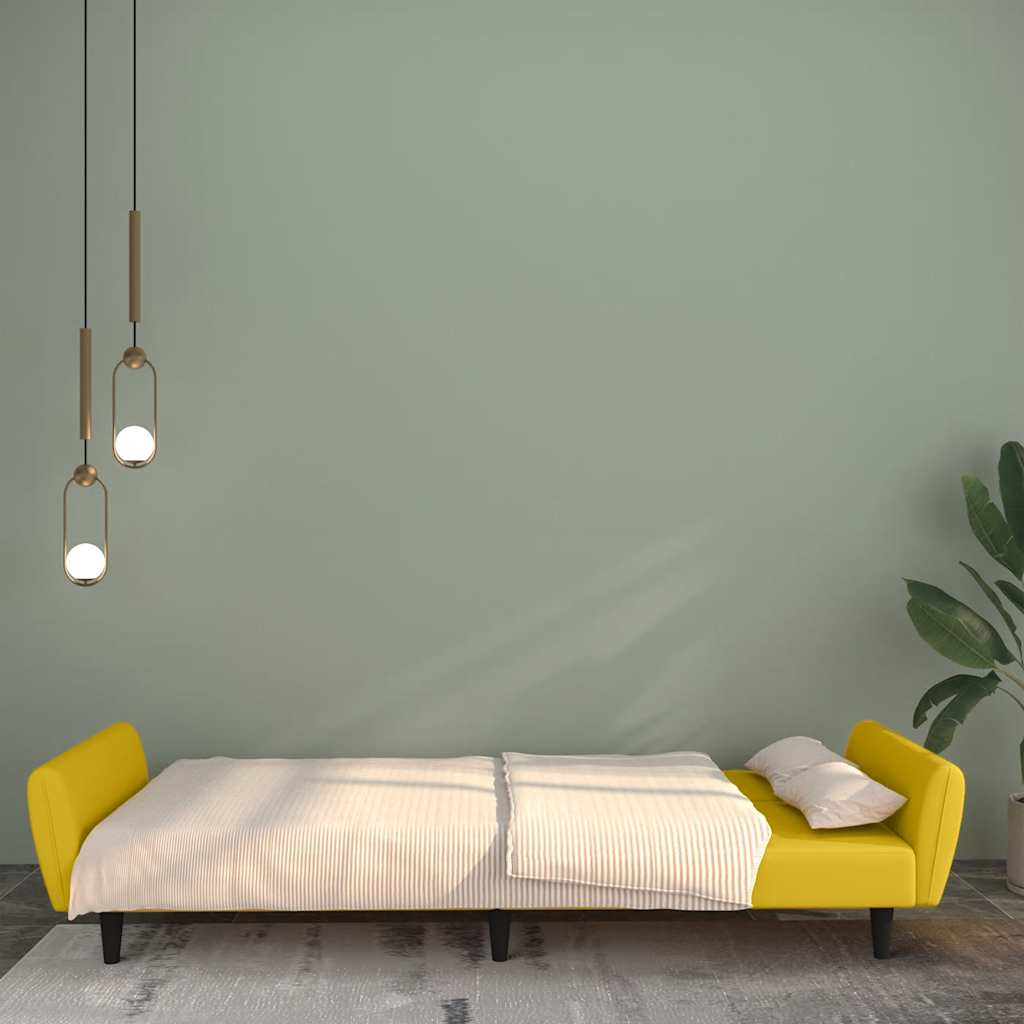 Thumbnail - vidaXL Schlafsofa 2-Sitzer Gelb Samt