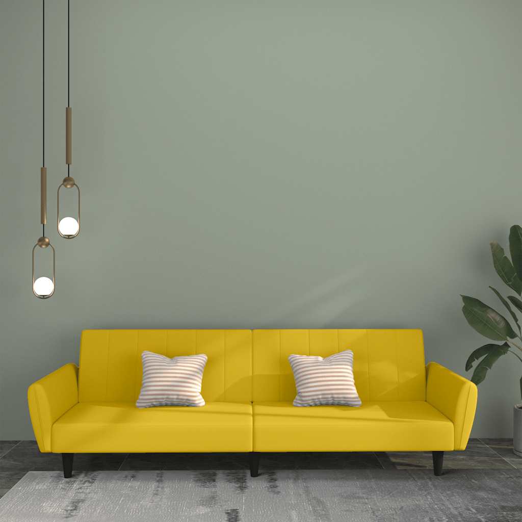 Thumbnail - vidaXL Schlafsofa 2-Sitzer Gelb Samt