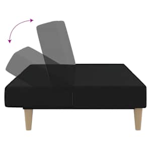 2místná rozkládací pohovka černá textil - obrázek 7