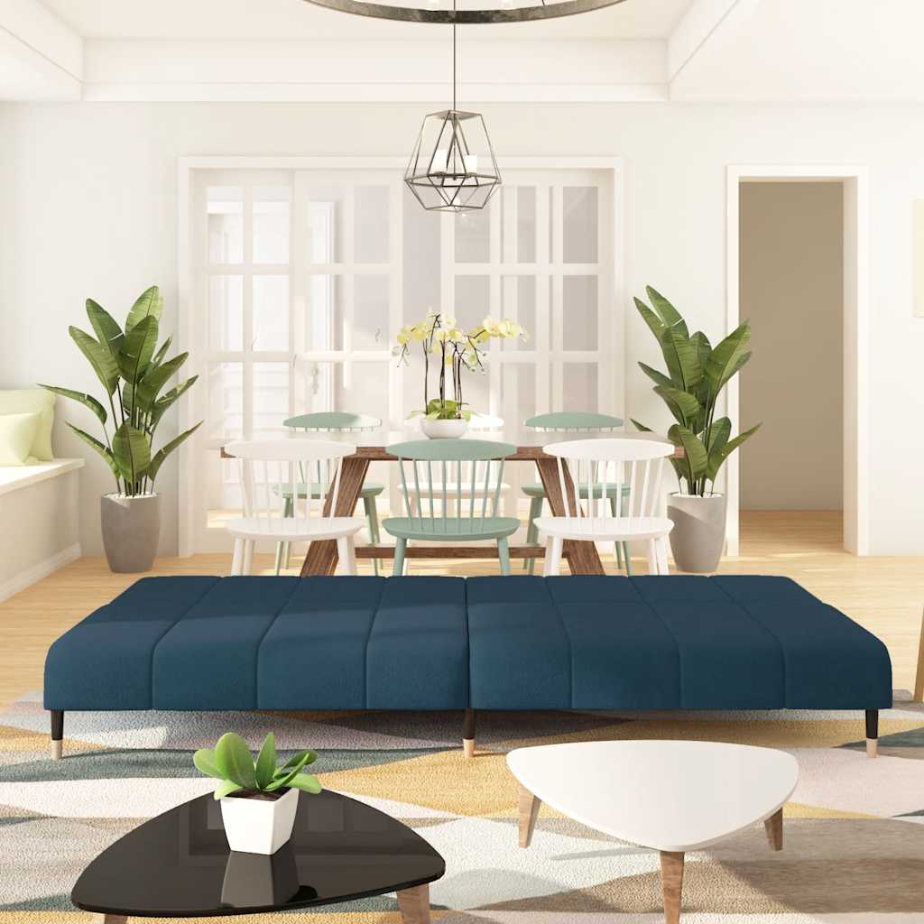 Thumbnail - vidaXL Schlafsofa 2-Sitzer Blau Samt