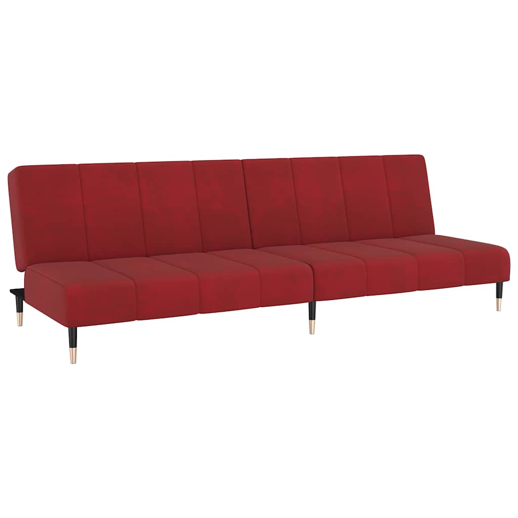 Thumbnail - vidaXL Schlafsofa 2-Sitzer Weinrot Samt