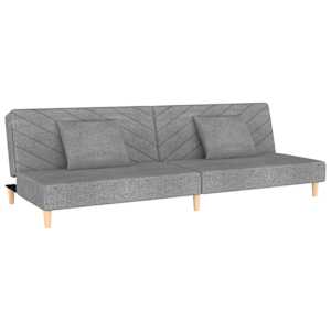 vidaXL 2-kohaline diivanvoodi patjadega, helehall, kangas