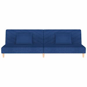2místná rozkládací pohovka se 2 polštáři modrá textil - obrázek 4