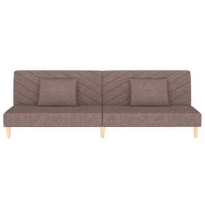 2místná rozkládací pohovka se 2 polštáři taupe textil - obrázek 5