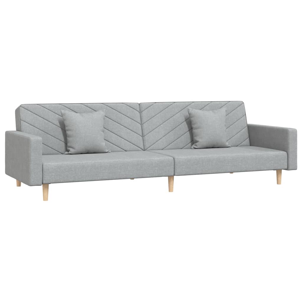 Thumbnail - vidaXL Schlafsofa 2-Sitzer mit 2 Kissen Hellgrau Stoff