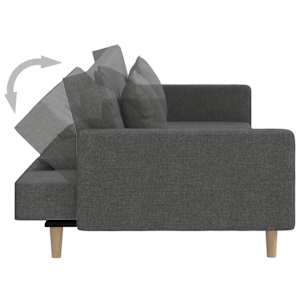 2místná rozkládací pohovka se 2 polštáři tmavě šedá textil - obrázek 7
