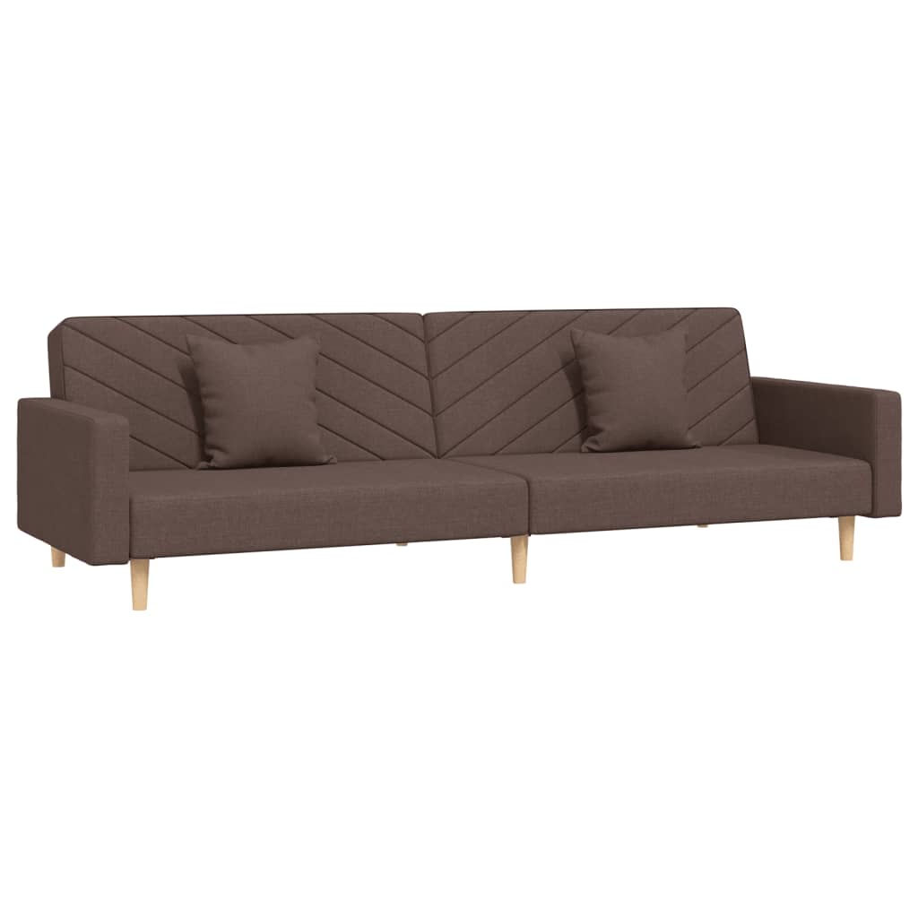 Thumbnail - vidaXL Schlafsofa 2-Sitzer mit 2 Kissen Taupe Stoff