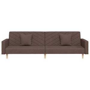 2místná rozkládací pohovka se 2 polštáři taupe textil - obrázek 5